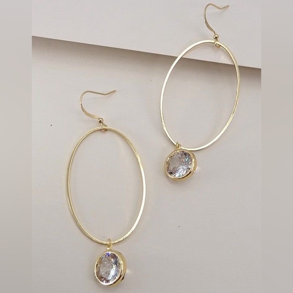 Jeweled Drop Hoops